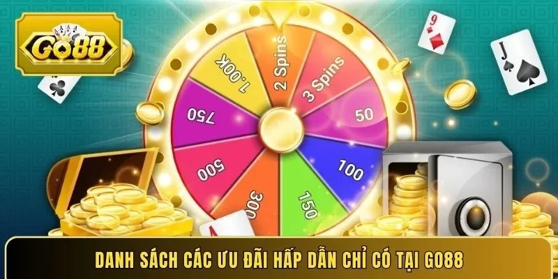 Danh sách các ưu đãi hấp dẫn chỉ có tại Go88